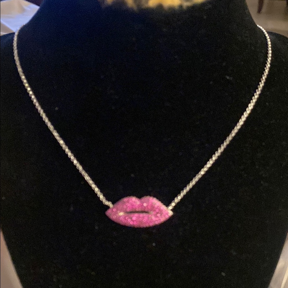 Pink Lips Pendant Necklace